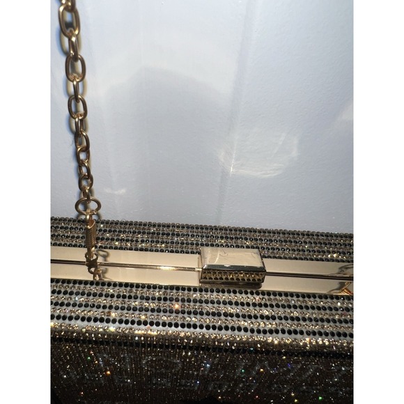 No Limit Rhinestone Clutch Purse Shoulder Bag YOLO Credit Card Money Urban Bling - Picture 7 of 15